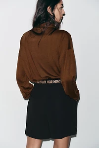 PLEATED BELTED SHORTS