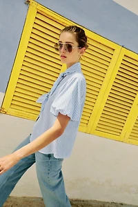STRIPED TIED TOP