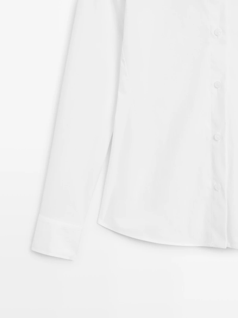 Chemisier stretch en coton mélangé