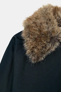 FAUX FUR COLLAR TRENCH COAT ZW COLLECTION
