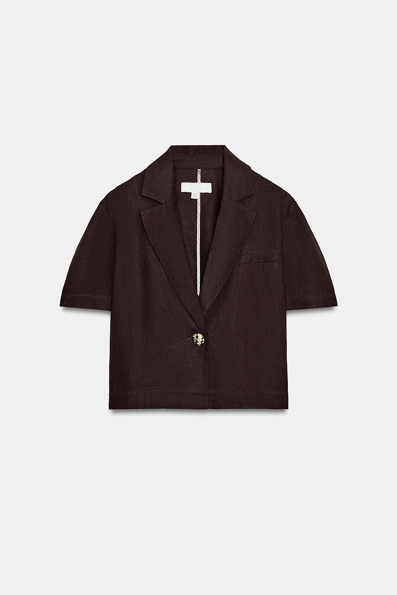 SHORT SLEEVE LINEN BLAZER
