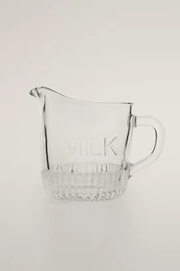 GLASS MILK PITCHER WITH STRIPED BASE