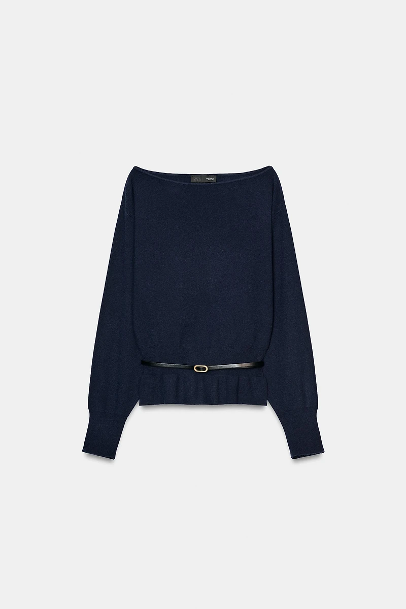 PULL EN MAILLE AVEC CEINTURE