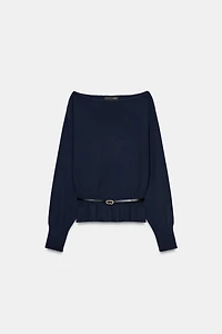 PULL EN MAILLE AVEC CEINTURE