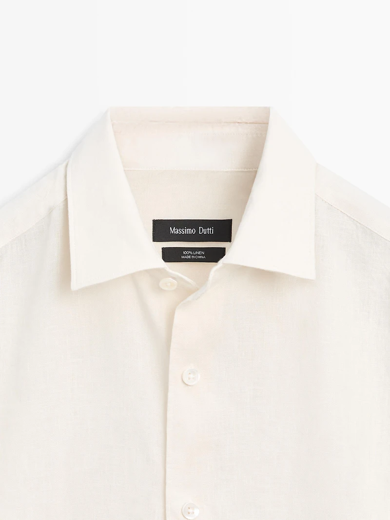 100% linen slim fit shirt