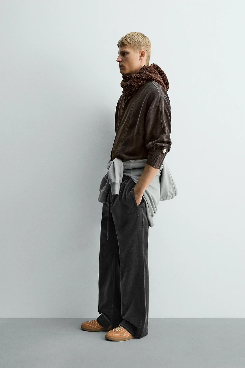 WASHED BANDED KNIT CARDIGAN X SR_A