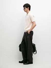 Quarter-zip knit polo sweater