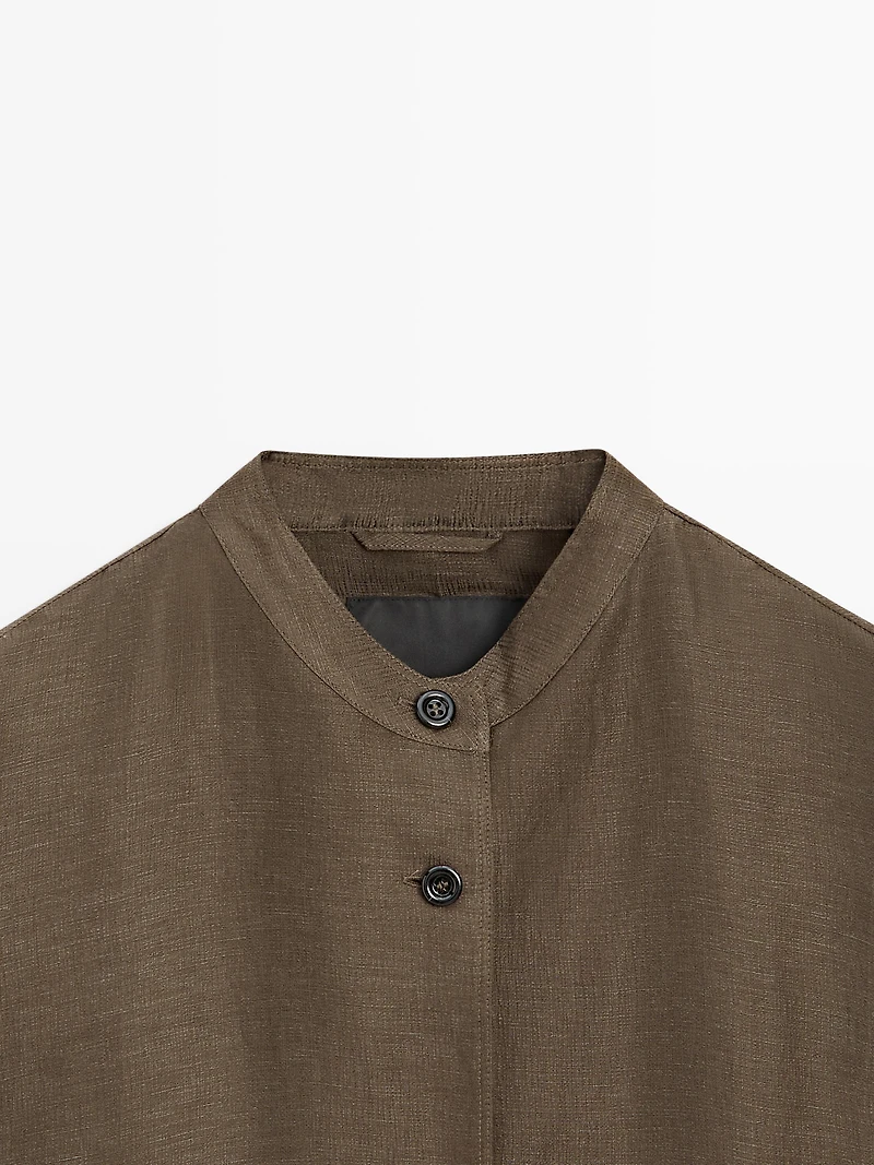 Veste bomber en lin et soie