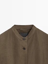 Veste bomber en lin et soie
