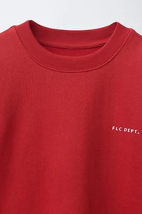SHORT SLEEVE TEXT SWEATSHIRT
