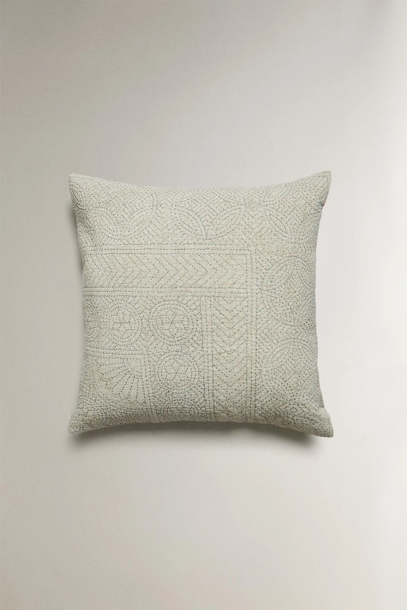 EMBROIDERED THROW PILLOW COVER