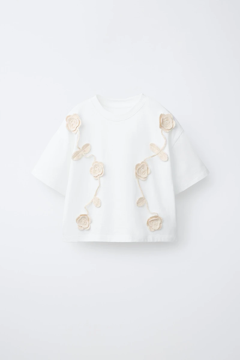 HAUT À FLEURS EN CROCHET