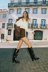 SUEDE EFFECT BOMBER JACKET