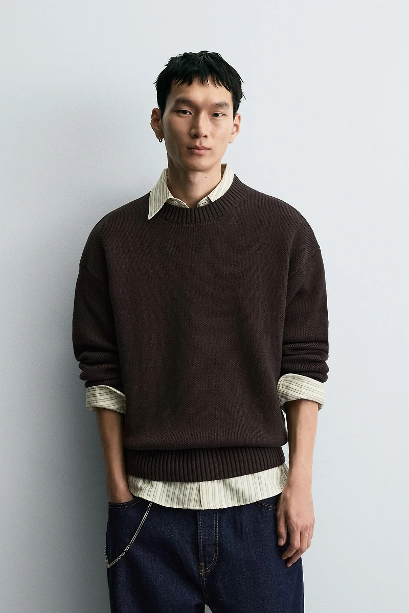 COTTON TEXTURE SWEATER