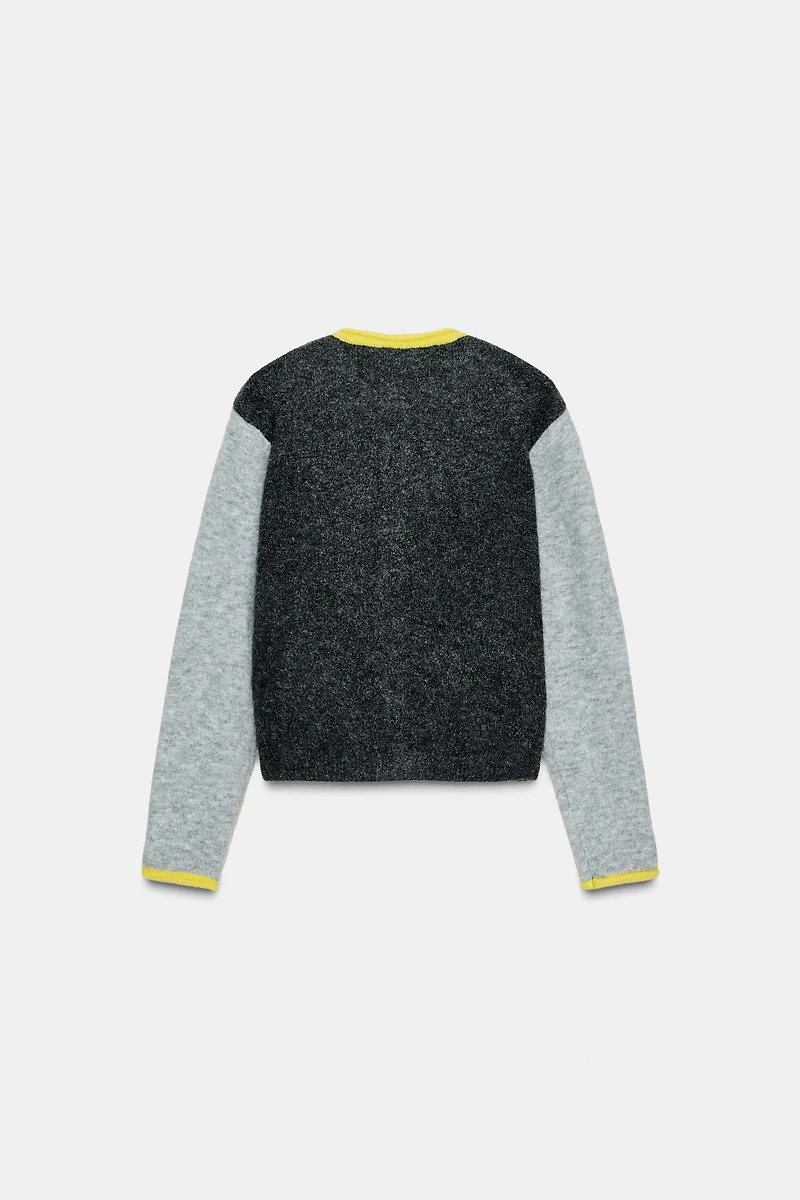 COLOR BLOCK CARDIGAN