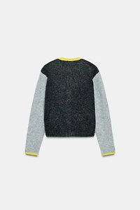 COLOR BLOCK CARDIGAN