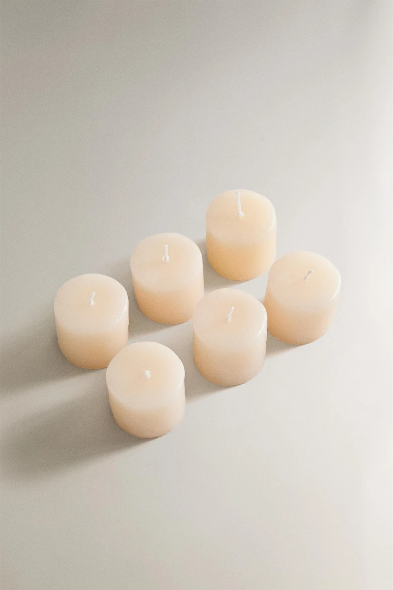 SET OF 6 DECORATIVE TEALIGHT CANDLES