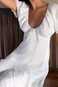 CHIFFON GODET MIDI DRESS