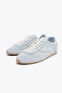 CONTRAST LEATHER SNEAKERS