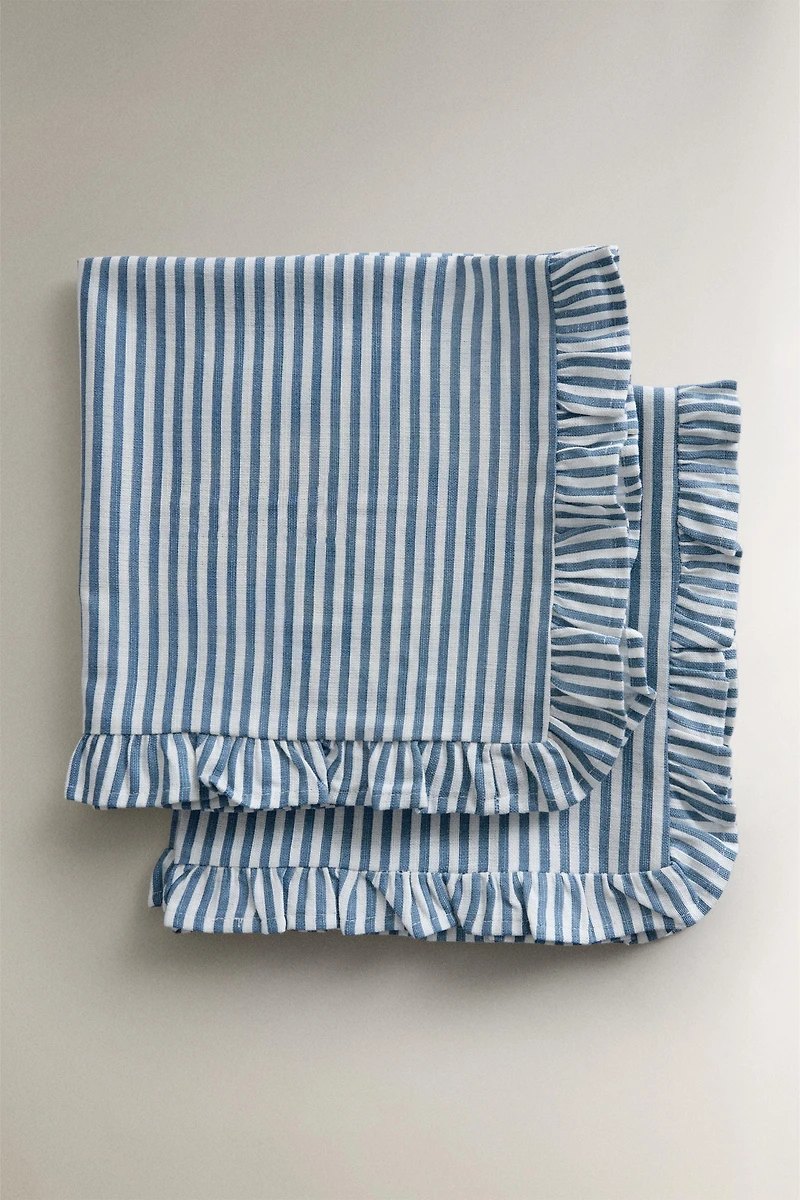 COTTON NAPKINS WITH RUFFLES (PACK OF 2)