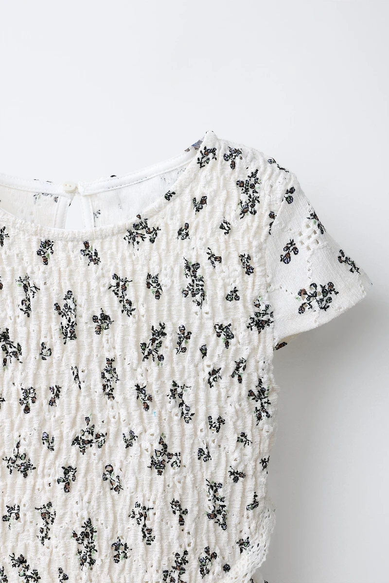 SMOCKED FLORAL DRESS