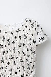 SMOCKED FLORAL DRESS