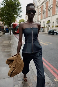 Z1975 DENIM BUSTIER TOP