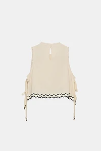 EMBROIDERED BEADED TOP