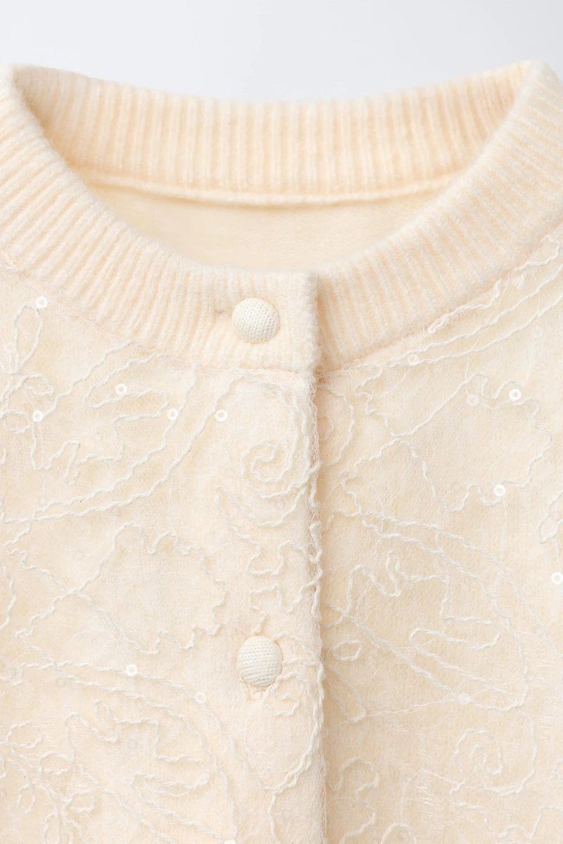 TULLE AND SEQUIN CARDIGAN