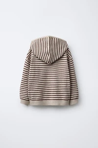STRIPED KNIT HOODIE