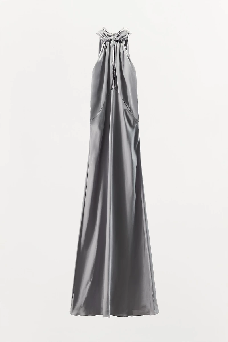 LIMITED EDITION SATIN EFFECT CAPE DRESS