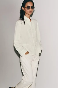 ZW COLLECTION STRIPED FIREMAN CLASP SHIRT