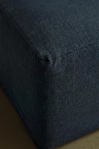 POUF EN LIN DÉLAVÉ DÉHOUSSABLE