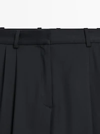 Pantalon plissé 100 % laine extra-fine