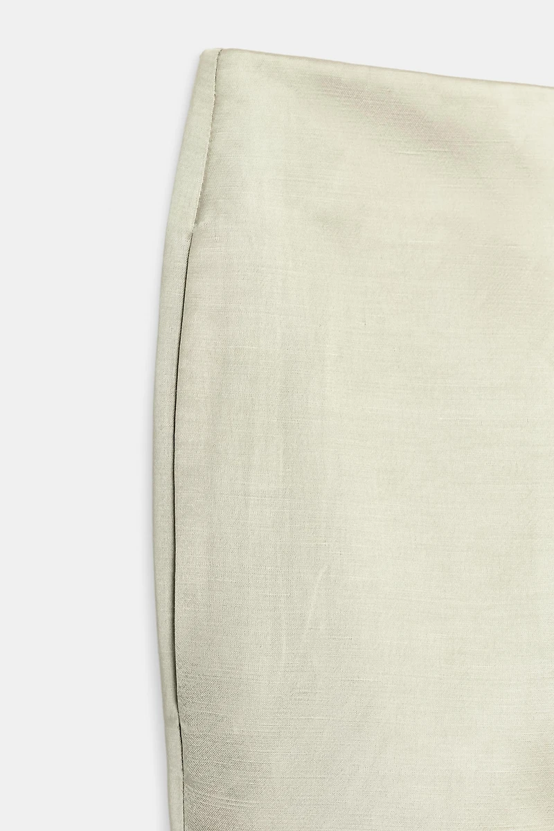 ZW COLLECTION LINEN BLEND STRAIGHT-LEG TROUSERS