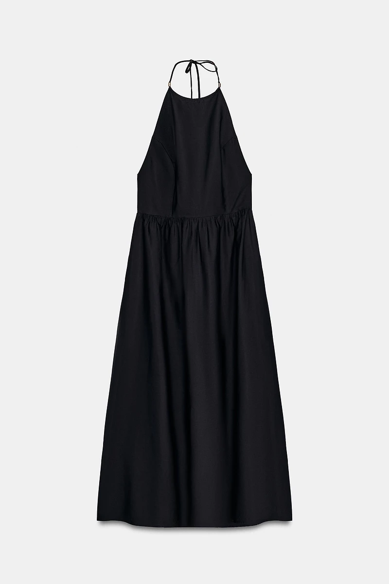 POPLIN MIDI DRESS