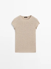 Knit T-shirt with wavy trim detail