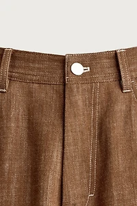 RELAXED FIT TOPSTITCHED PANTS