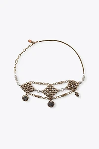 CEINTURE MÉTALLIQUE LOSANGES MÉDAILLES