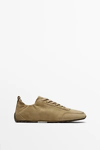 Soft leather trainers