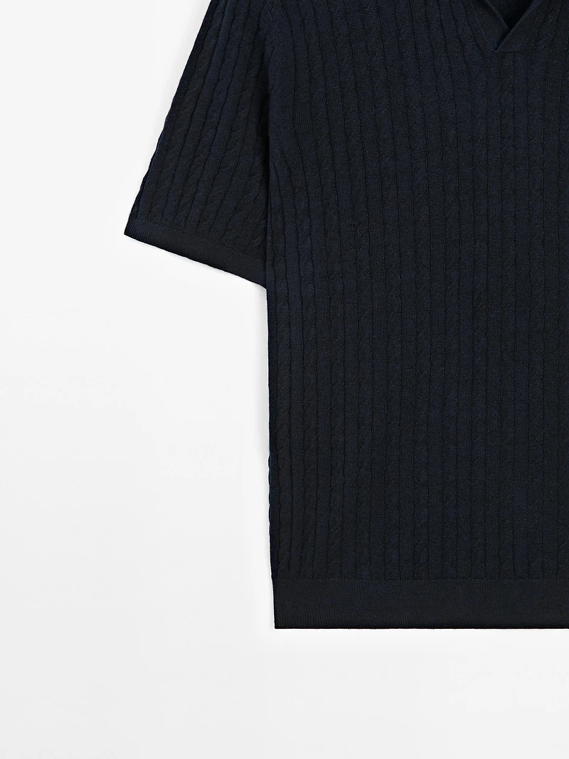Polo en maille tressée
