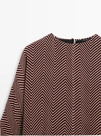 Flowing geometric print blouse
