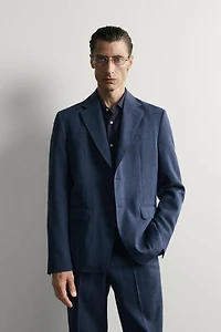 LINEN - WOOL REGULAR FIT SUIT BLAZER