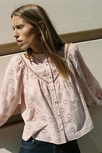 EYELET EMBROIDERY SHIRT