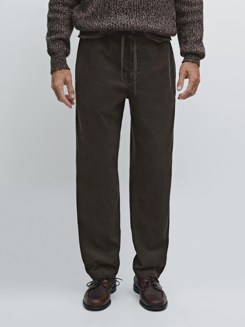 Corduroy jogger fit trousers