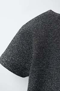 SPARKLY RIBBED T-SHIRT