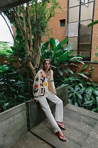 100% COTTON EMBROIDERED FLORAL JACKET