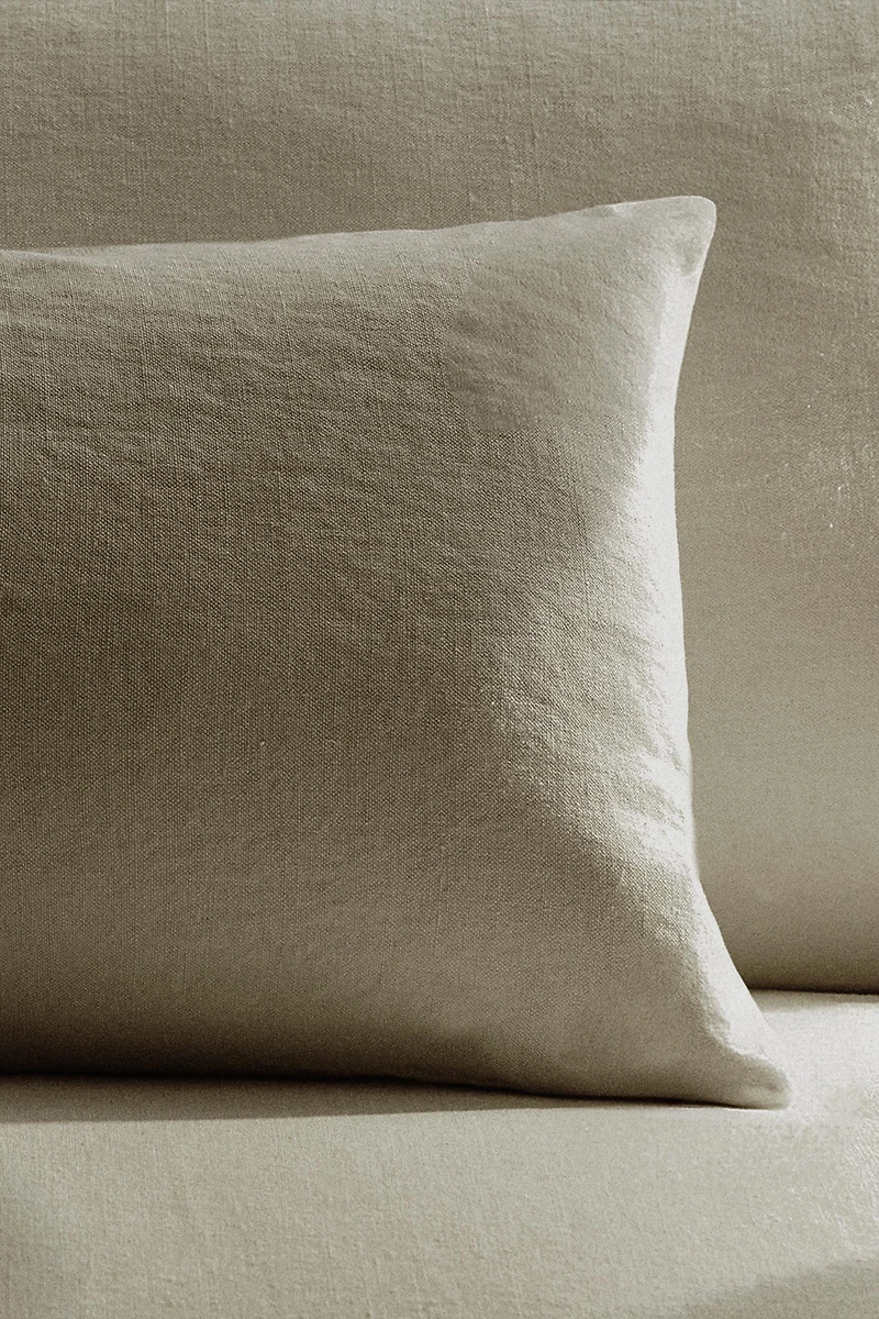 HOUSSE DE COUSSIN LIN EFFET DÉLAVÉ