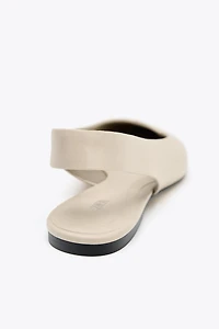 LEATHER SLINGBACK BALLET FLATS