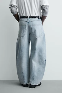 ZIPPERED BALLOON FIT JEANS